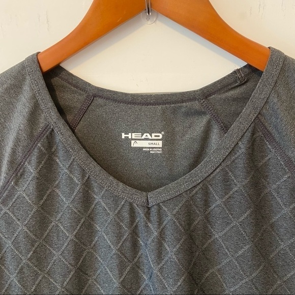 Head | Dark Gray Short Sleeve Vneck Workout Top Size Small - Picture 8 of 13